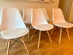 Set van 6 Witte Eetkamerstoelen, Ophalen, Gebruikt, Wit, Vijf, Zes of meer stoelen
