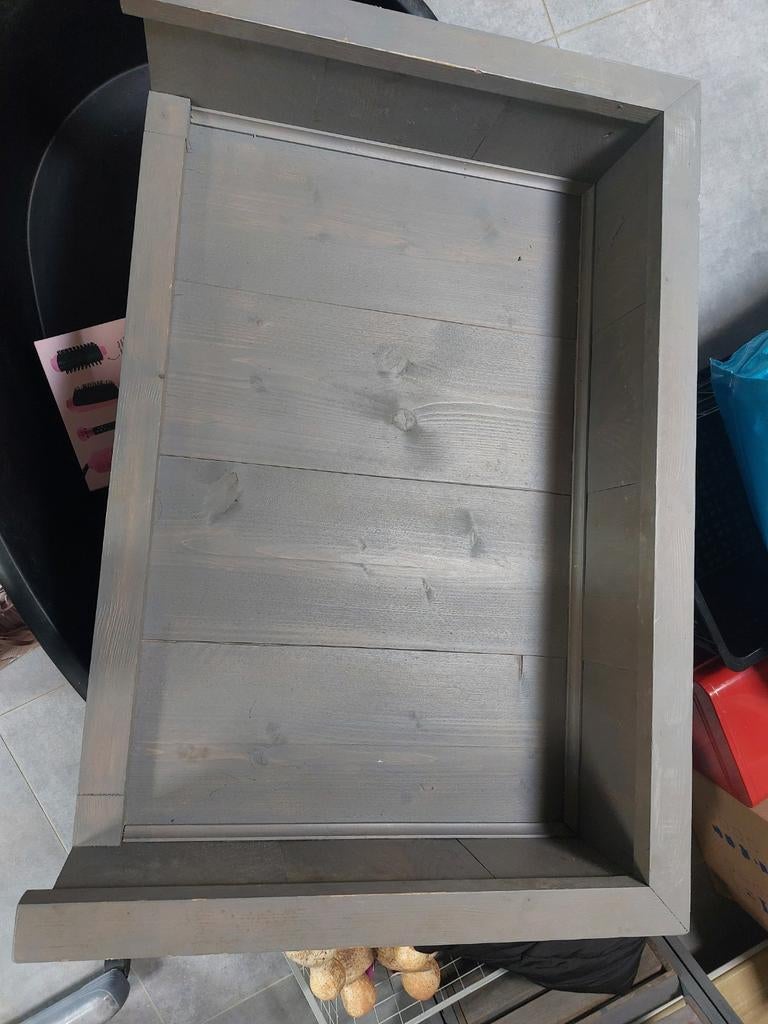 Houten hondenmand grijs geverfd, Dieren en Toebehoren, Ophalen, Gebruikt