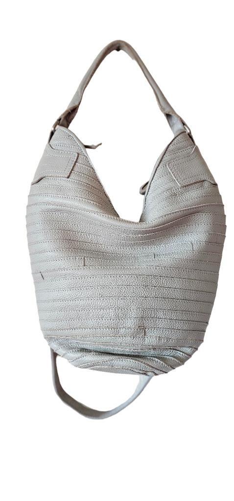 grijs leer buideltas van Chabo (1224), Sieraden, Tassen en Uiterlijk, Tassen | Damestassen, Ophalen of Verzenden, Zo goed als nieuw