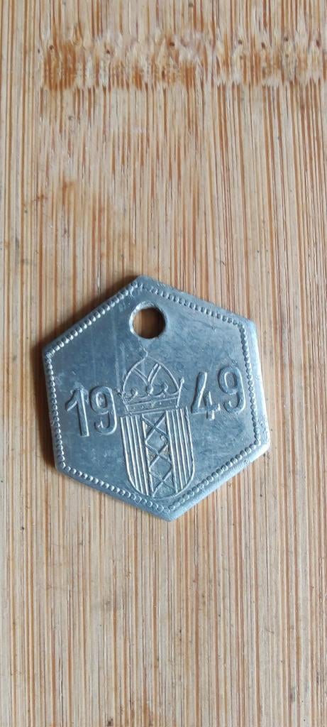 Honden penning uit 1949, Ophalen of Verzenden