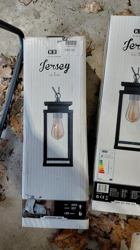 3x Nieuwe Jersey hanglampen, Nieuw, Ophalen of Verzenden, Glas, Minder dan 50 cm