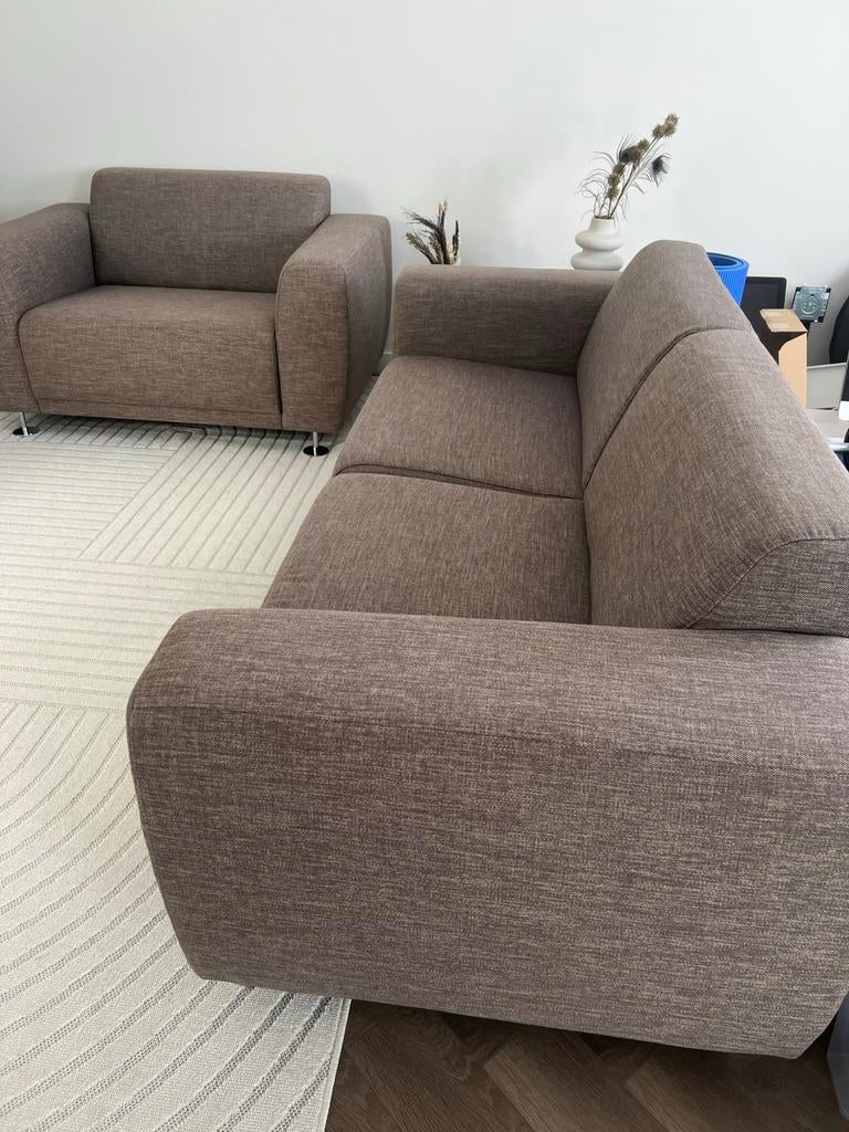 Loveseat 1,5 zit / Tweezits bank taupe, Huis en Inrichting, Banken | Bankstellen, Ophalen, 150 tot 200 cm, Tweepersoons, 75 tot 100 cm