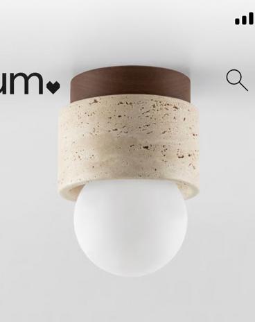 Travertin Plafondlamp nieuw in doos, Ophalen, Zo goed als nieuw