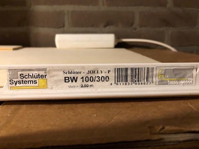 Schluter Jolly-P Tegelprofiel 10Mm.Bw100/300 Wit 1x., Ophalen, Wandtegels, Nieuw, Minder dan 20 cm