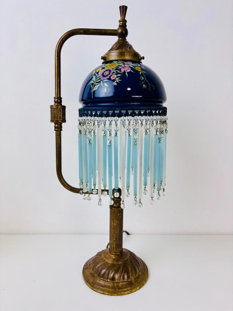 Art nouveau stijl handbeschilderde lamp 1910, Antiek en Kunst, Ophalen of Verzenden