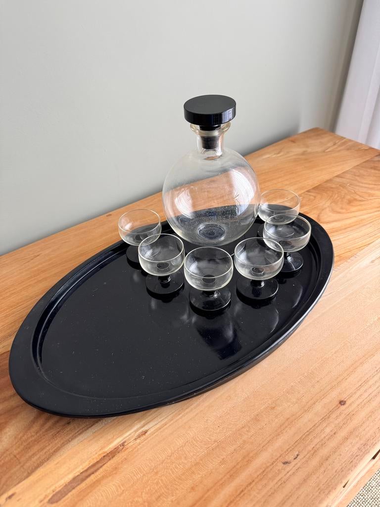 Copier Leerdam antiek kristal likeurset, Ophalen of Verzenden