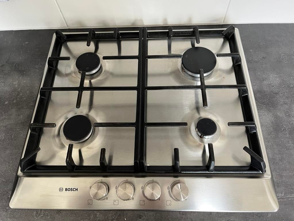 Bosch gaskookplaat inclusief aansluitset, Witgoed en Apparatuur, Kookplaten, Gebruikt, Inbouw, Gas, 4 kookzones