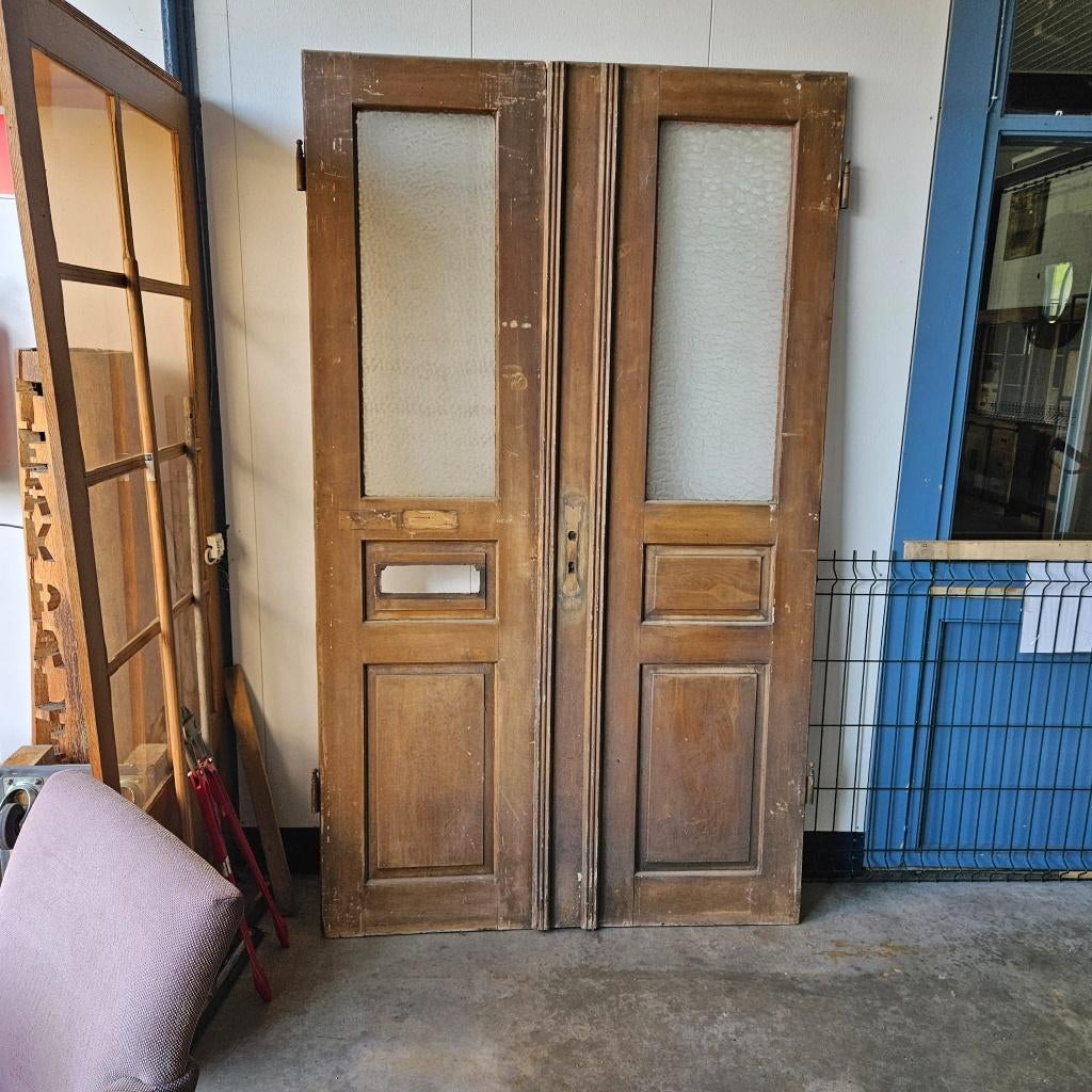 Antieke dubbele deuren uit  1900, Antiek en Kunst, Ophalen