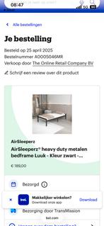 Bed,  maat 90x 200 zwart metaal, Ophalen, 90 cm, Eenpersoons, Zwart