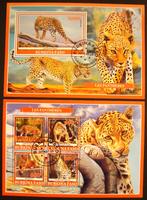 - 727 - 2 Blokken met Panters., Verzenden, Gestempeld, Dier of Natuur