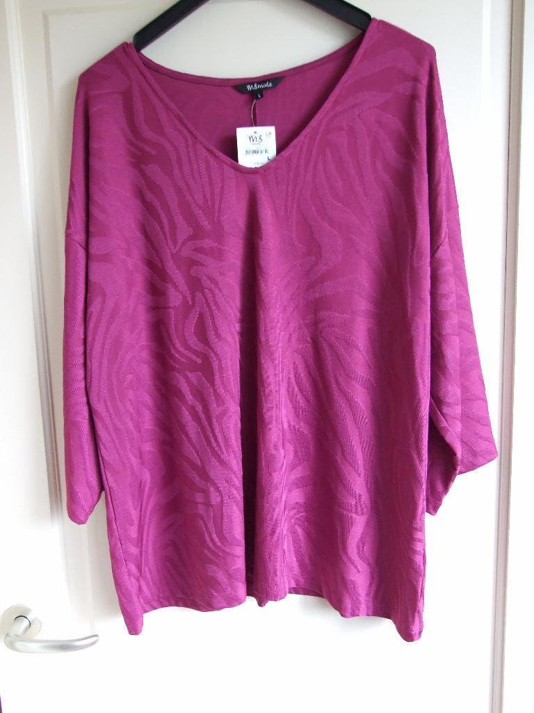 MS Mode nieuwe cyclaamkleurige top 48/50, Overige kleuren, Maat 46/48 (XL) of groter, Nieuw, Ophalen of Verzenden