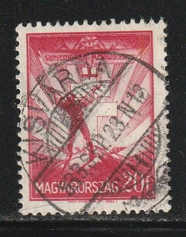 Hongarije 1933 - Gift plane from Mussolini, Postzegels en Munten, Ophalen of Verzenden, Gestempeld