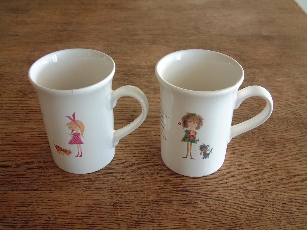 2 Douwe Egberts beker mok pluk van de petteflet - floddertje, Ophalen of Verzenden, Gebruikt