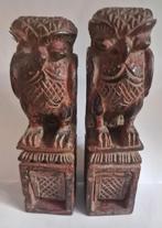 Antiek houten beelden, uilen., Ophalen of Verzenden