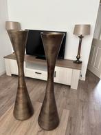 Twee hoge bronzen vazen, Ophalen, Gebruikt, 50 tot 75 cm, Metaal