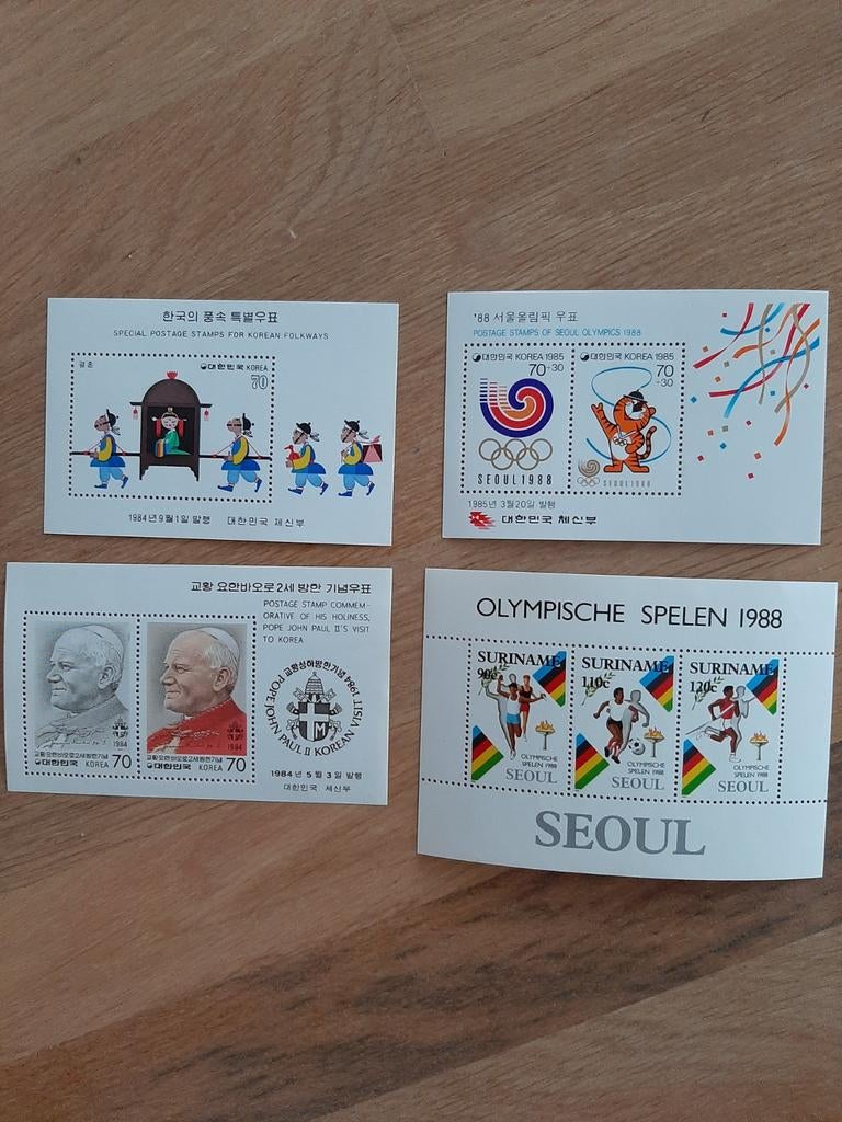 Postzegels: Olympische Spelen 1988 & Korea diverse, Postzegels en Munten, Ophalen of Verzenden, Na 1940, Postfris