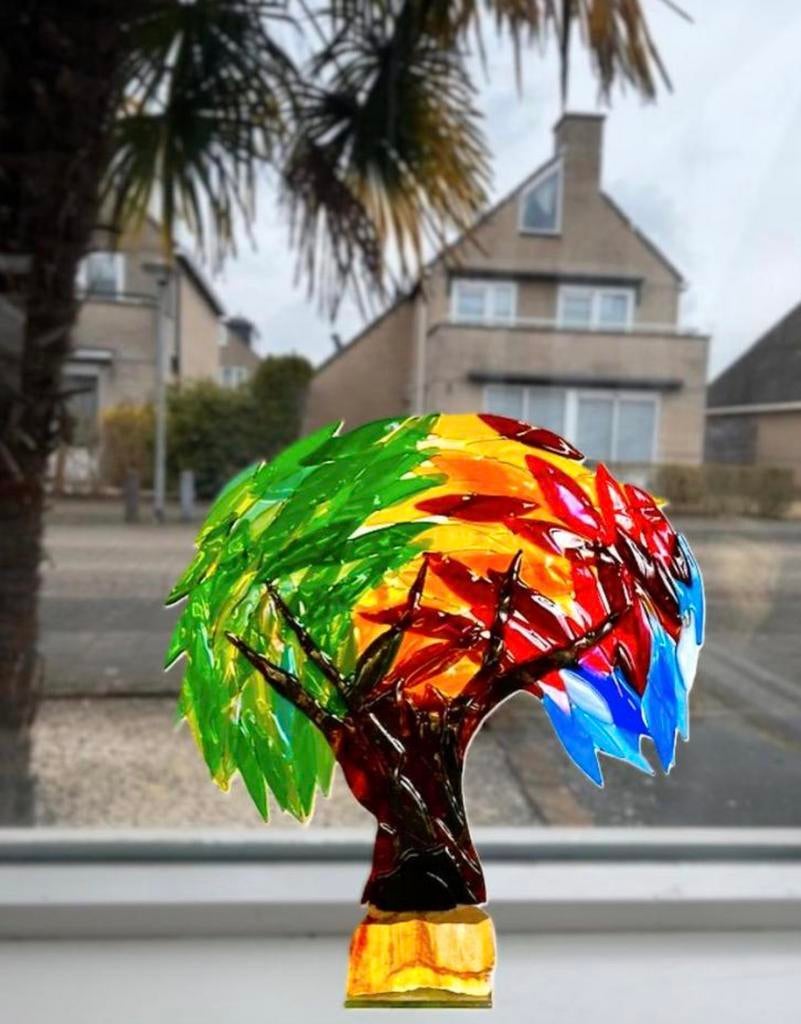 Glasfusie, glaskunst, tree of life, Ophalen