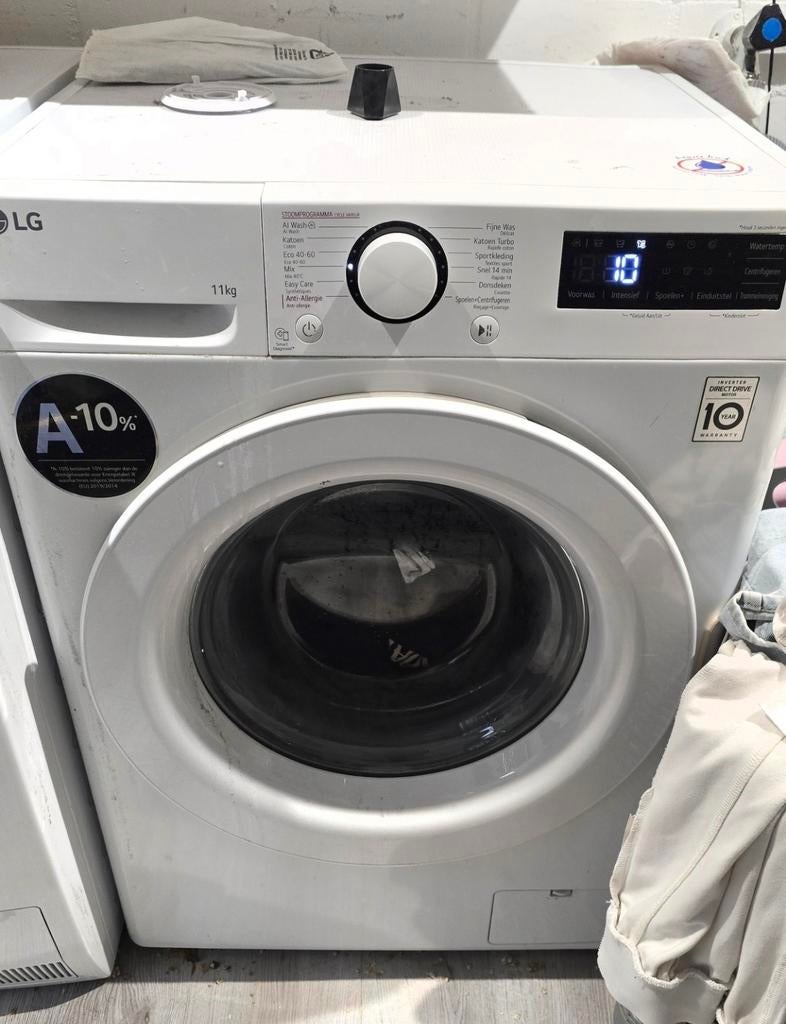 LG F4WR3011S3W Wasmachine 11kg A-10% Direct Drive, Ophalen, 1200 tot 1600 toeren, 10 kg of meer, Zo goed als nieuw