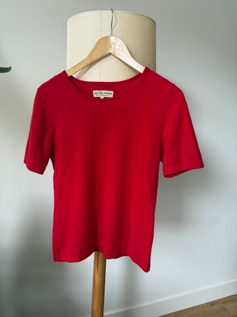 Casa Cashmere T-shirt korte mouwen rood, Maat 38/40 (M), Ophalen of Verzenden, Korte mouw, Gedragen