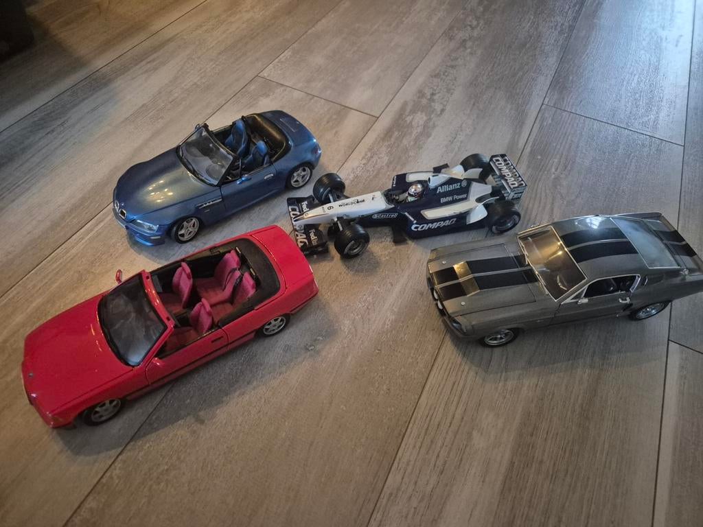 Diverse modelauto's: BMW, Formule 1, Mustang, Hobby en Vrije tijd, Modelbouw | Auto's en Voertuigen, Ophalen of Verzenden, Groter dan 1:32