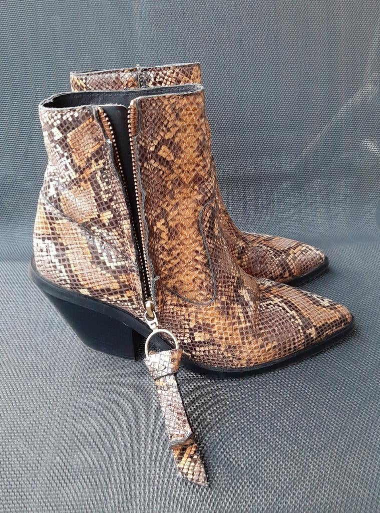 & Other Stories slangenmotief lederen laarsjes maat 36, Geel, Lage of Enkellaarzen, & Other Stories, Ophalen of Verzenden