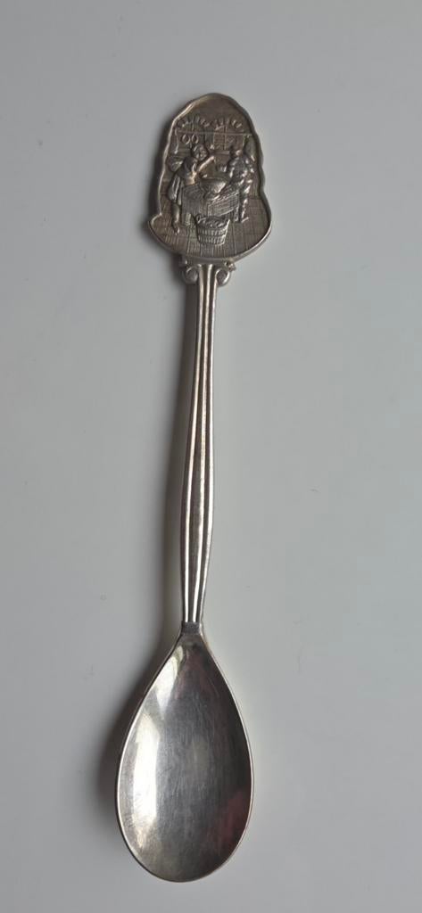 Zilverkleurige lepel met afbeelding, Ophalen of Verzenden