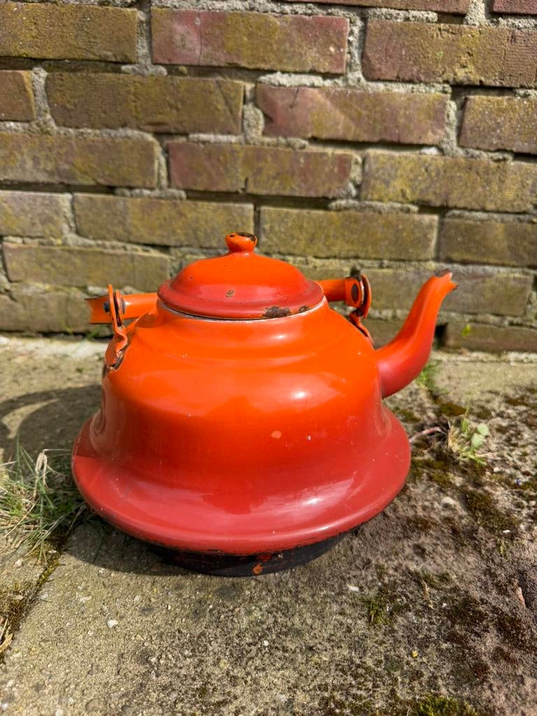 Brocante emaille theepot, Ophalen of Verzenden