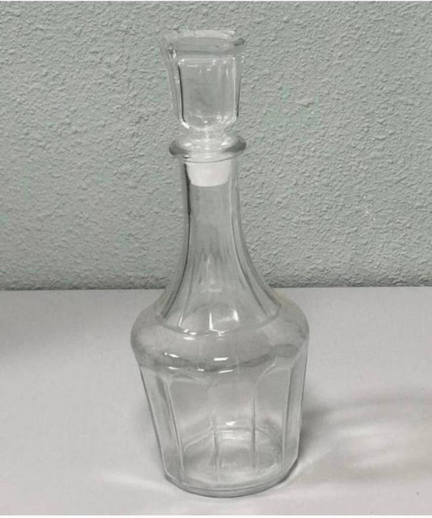 Heldere kristallen karaf met stop / dop, antiek kristal 30cm, Overige typen, Ophalen of Verzenden, Zo goed als nieuw, H