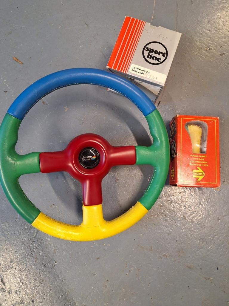 Tekoop momo Benentton harlequin stuur met naaf en pookknop, Ophalen of Verzenden