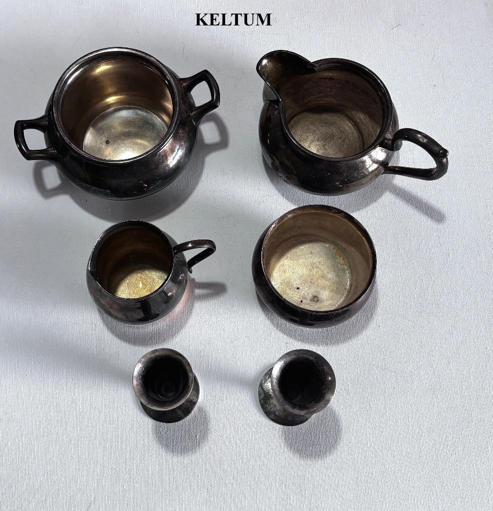 6 KELTUM items € 45 Suikerpot, Melkkan, Vaasjes Verzilverd, Ophalen