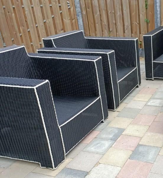 3 of 2 nieuwe Borek Plaza fauteuils te koop met kussens!, Ophalen, Nieuw, Wicker, Loungeset