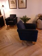 2 blauwe fauteuils gratis af te halen, Huis en Inrichting, Ophalen, Gebruikt, Minder dan 75 cm, Stof