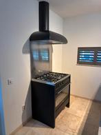 Smeg 6 pits gasfornuis met oven, achterplaat  en afzuigkap, Ophalen, Gebruikt, Warmhoudplaat, 60 cm of meer