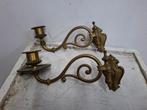 set antieke messing wand kaarsen standaard beweegbaar 1902, Ophalen of Verzenden, Koper of Brons