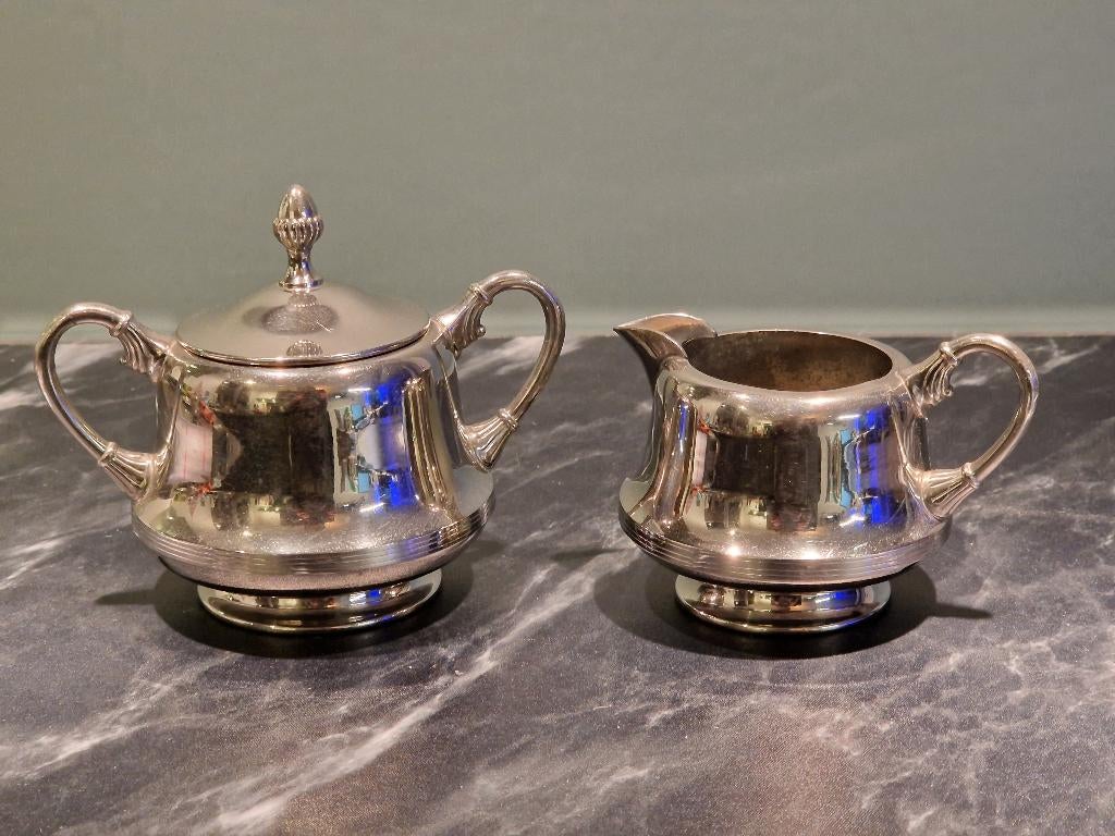 Antiek roomstel, suiker- en melk setje, Ophalen of Verzenden