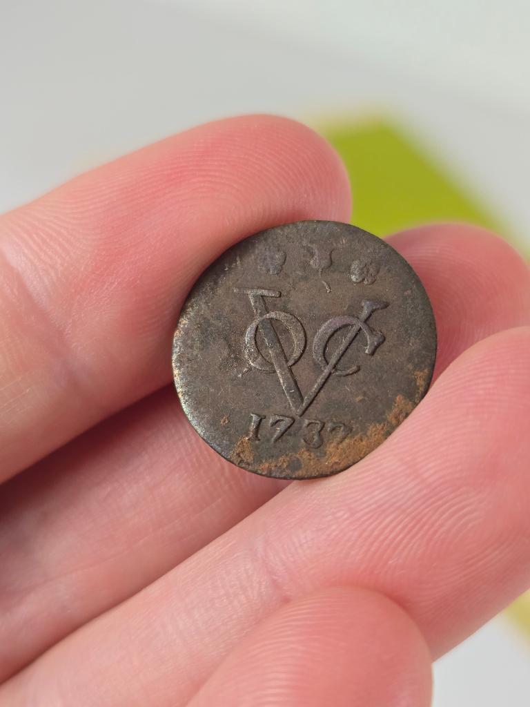 VOC duit West-Friesland 1737 RR zeldzaam, Ophalen of Verzenden, Vóór koninkrijk, Overige waardes, Losse munt