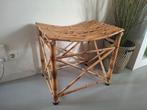 Vintage Bamboe Tafeltje - Bijzettafel, Minder dan 55 cm, Gebruikt, Vintage, Rechthoekig
