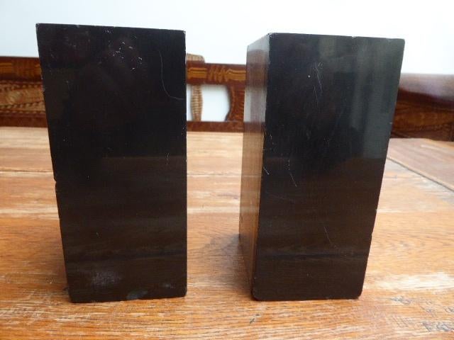 2 art deco marmeren sierstukken, boekensteunen., Antiek en Kunst, Ophalen of Verzenden