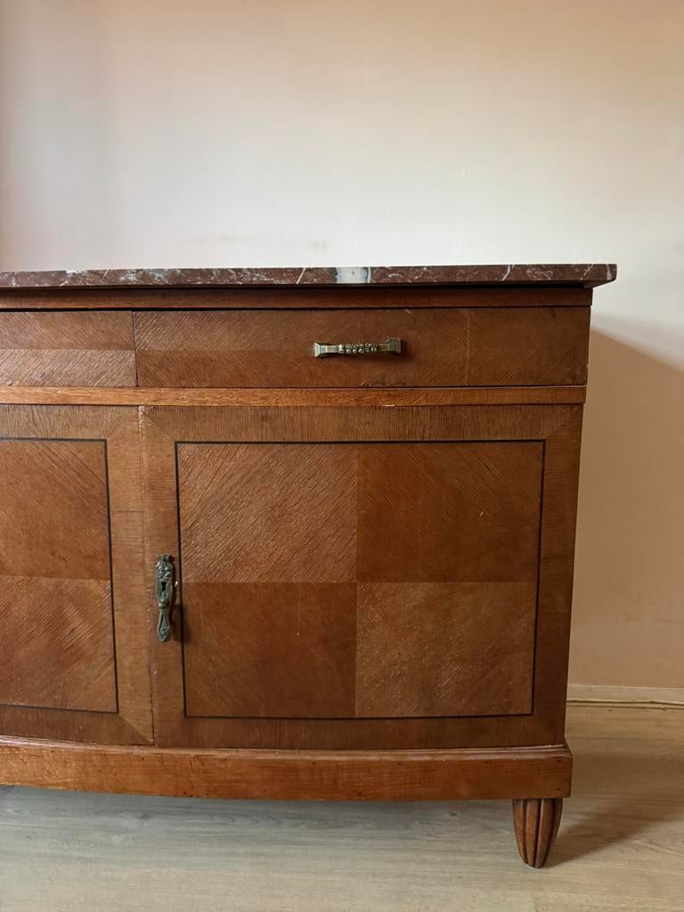Vintage dressoir met marmeren blad, Huis en Inrichting, Kasten | Dressoirs, Ophalen, 25 tot 50 cm