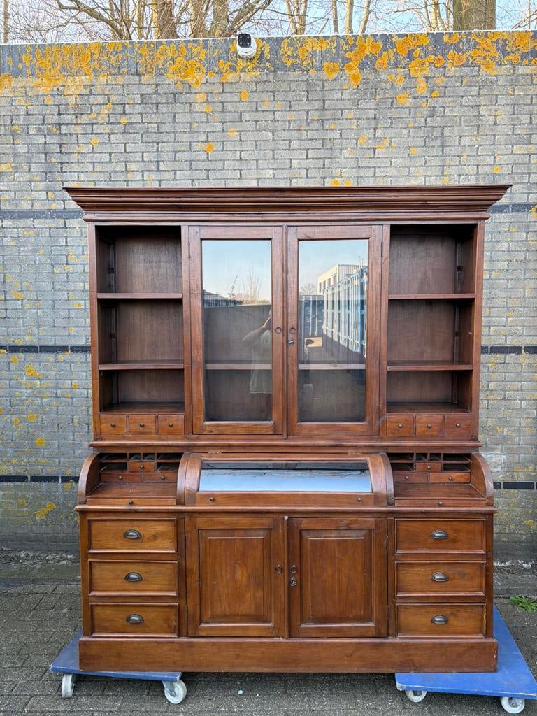 Grutterskast/kruidenierskast/klepkast/buffetkast teak, Huis en Inrichting, Kasten | Buffetkasten, Ophalen of Verzenden, Zo goed als nieuw