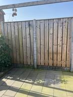 Schutting met betonnen palen en onderplaat, 130 cm schotten, Tuin en Terras, Ophalen, 6 meter of meer, Hout, 1 tot 2 meter