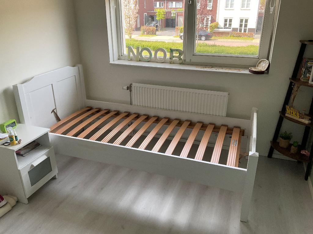 1 persoonsbed incl verstelbare lattenbodem, Huis en Inrichting, Slaapkamer | Bedden, Ophalen, Gebruikt, 90 cm, Eenpersoons