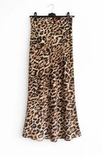 JS Minimum lange rok maat M 38 bruin zwart panterprint, Maat 38/40 (M), Bruin, Ophalen of Verzenden, Zo goed als nieuw