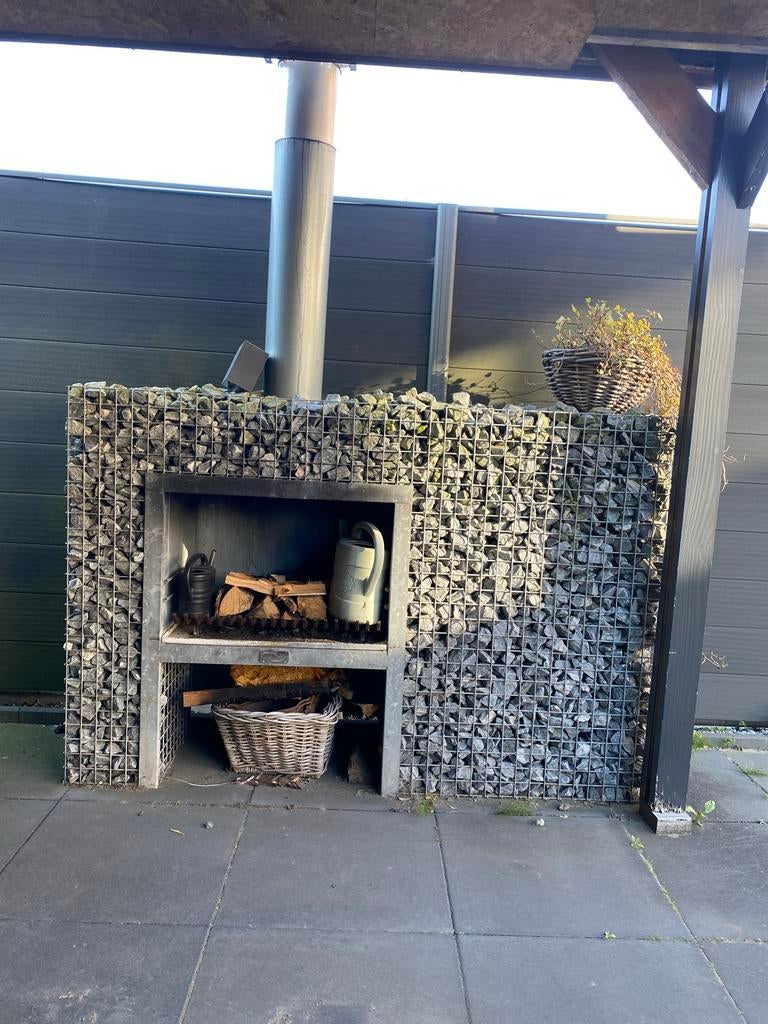 Gratis Gabion Buitenkachel / Sfeerhaard, Ophalen, Gebruikt
