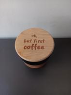 Koffiebeker to go met bamboe deksel en kurken band, Overige materialen, Overige typen, Nieuw, Ophalen of Verzenden