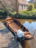 Giethoornse punter met nieuwe eiken vlonders en 4 pk yamaha, Ophalen, Polyester, Benzine, Tot 6 meter