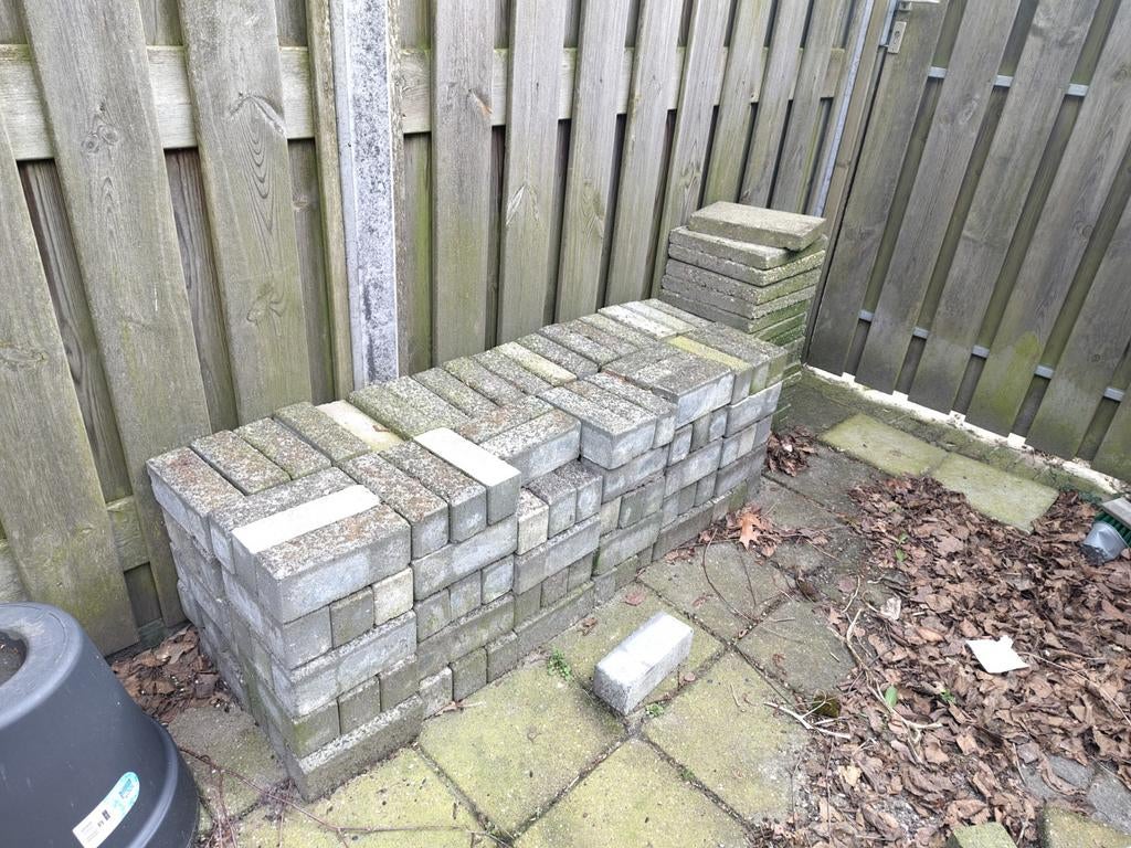 Gratis klinkers (meer dan op foto), Ophalen, Gebruikt, Klinkers, 10 m² of meer