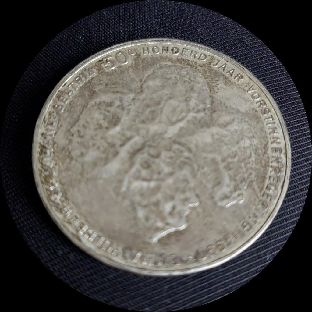 Zilveren 50 gulden munt Koningin Beatrix 1980, Koningin Juliana, Zilver, Ophalen of Verzenden, Losse munt