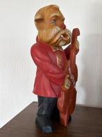 handgeschilderd houten decoratief beeldje van bulldog, Verzamelen, Beelden en Beeldjes, Ophalen, Zo goed als nieuw, Dier