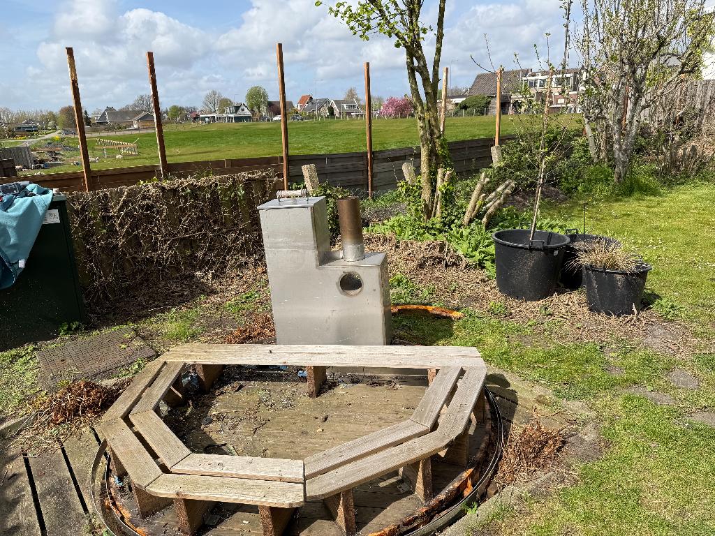 Interne hout gestookte hottub kachel RVS, Ophalen, Gebruikt, Vast, Inbouw